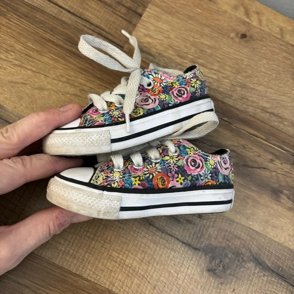 Converse Floral Print Low Top All Star Shoes Kids Sneakers Infant Baby Girl